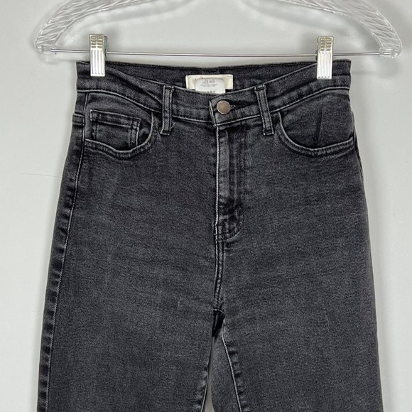 Vibrant MIU Womens Busted Mom Jeans Black Distressed Ripped Cropped size 25 - Picture 5 of 14